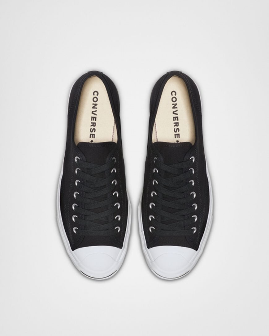 Zapatillas Bajas Converse Jack Purcell Canvas Mujer Negras Blancas Negras | PE 84L72E